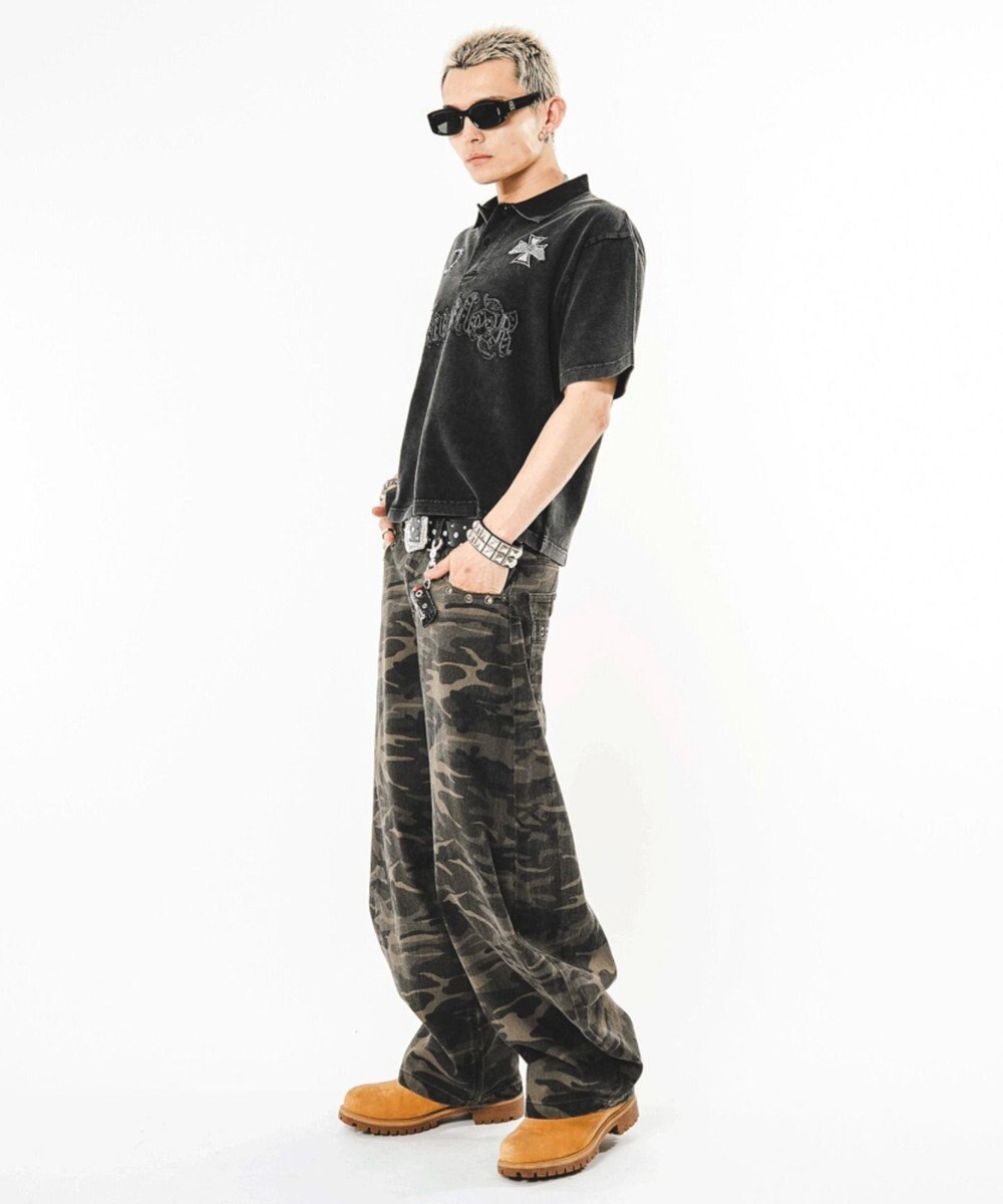 WEGO 【ユニセックス着用ITEM】ハトメバッククロスモチーフパンツ 