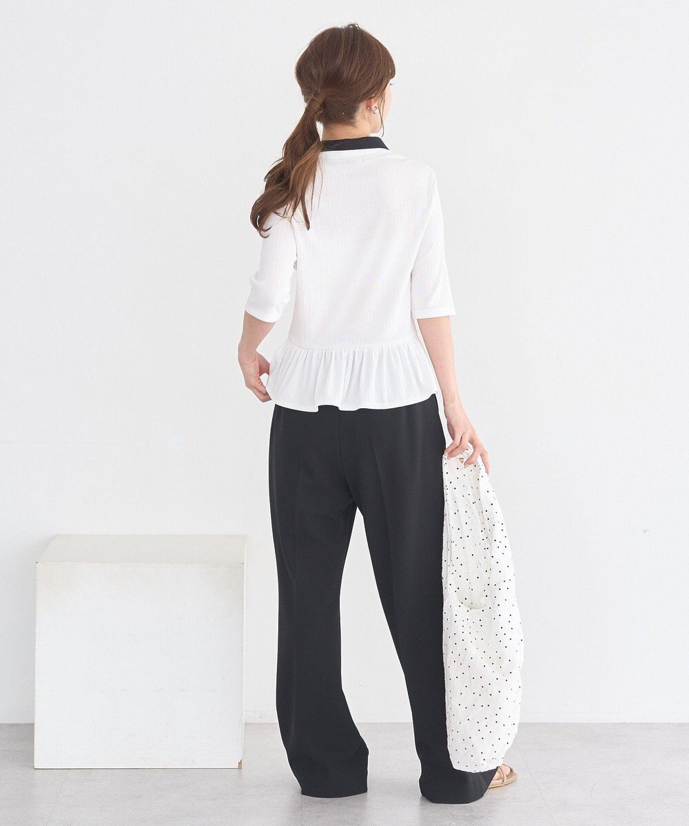 earth music&ecology ダブル衿ペプラムプルオーバー 