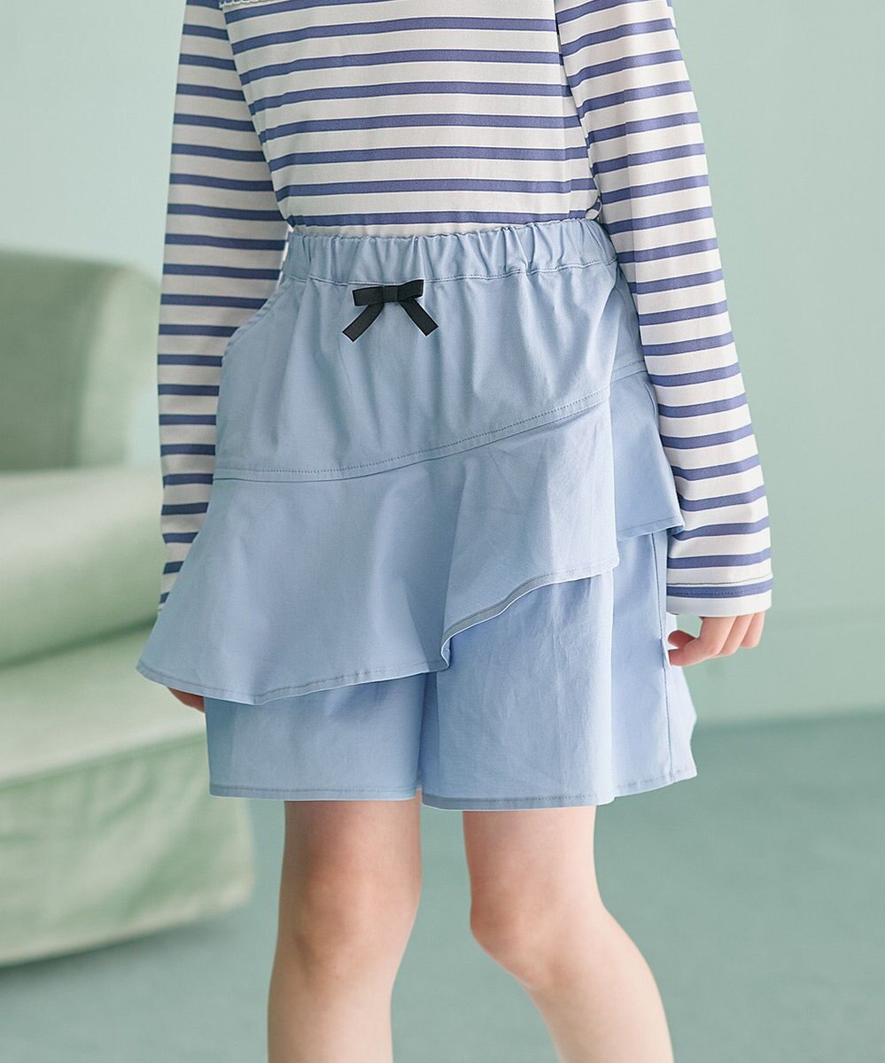 組曲 KIDS 【150-160㎝】アシンメトリーフリル キュロット 