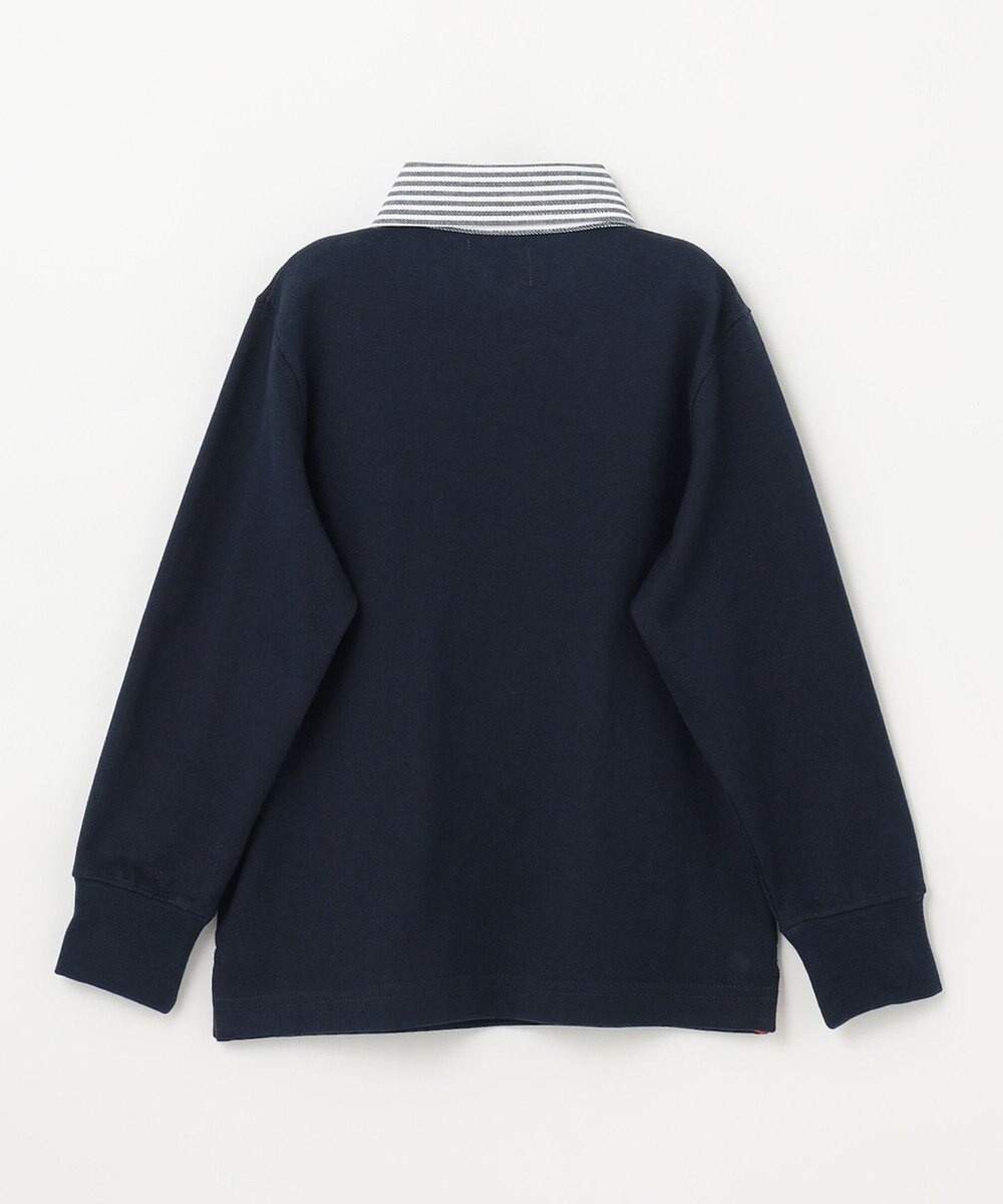 J.PRESS KIDS 【110-130cm】柄襟ラガー 長袖ポロシャツ 