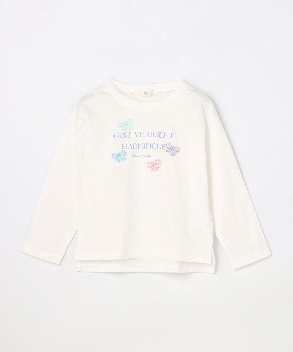 ANY KIDS 【綿100%】ロゴプリント 長袖Tシャツ 