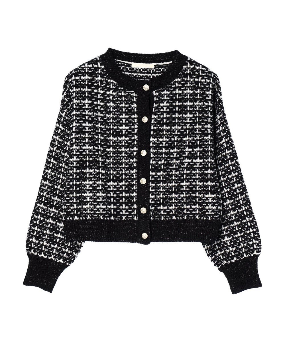 Green Parks ・ｆｕｒｒｙ　ｒａｔｅ　ツィードラメニットカーディガン 