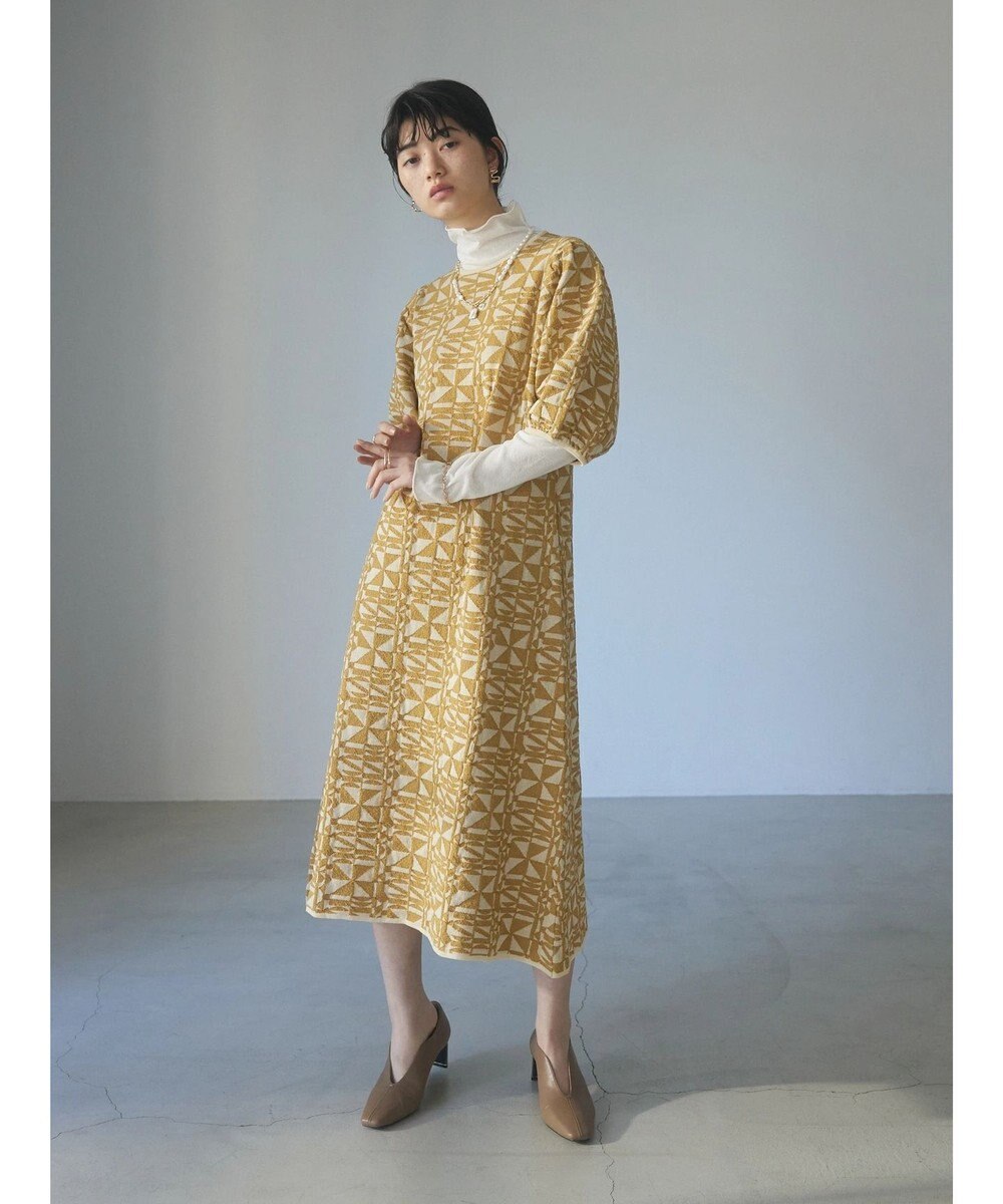 Green Parks ａ．ニットジャガード柄ワンピース 