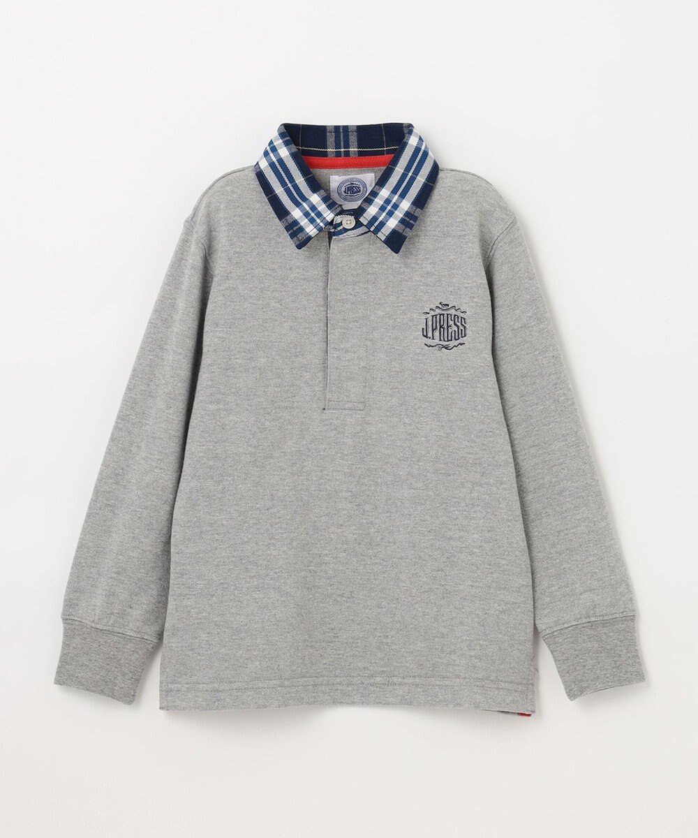 J.PRESS KIDS 【110-130cm】柄襟ラガー 長袖ポロシャツ 