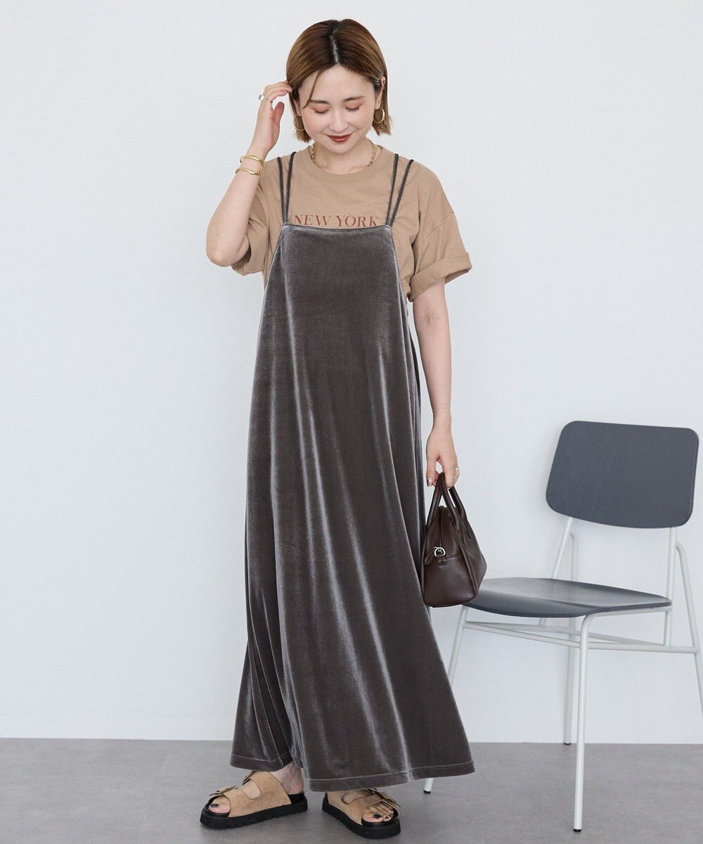 AMERICAN HOLIC ベロアキャミワンピース 