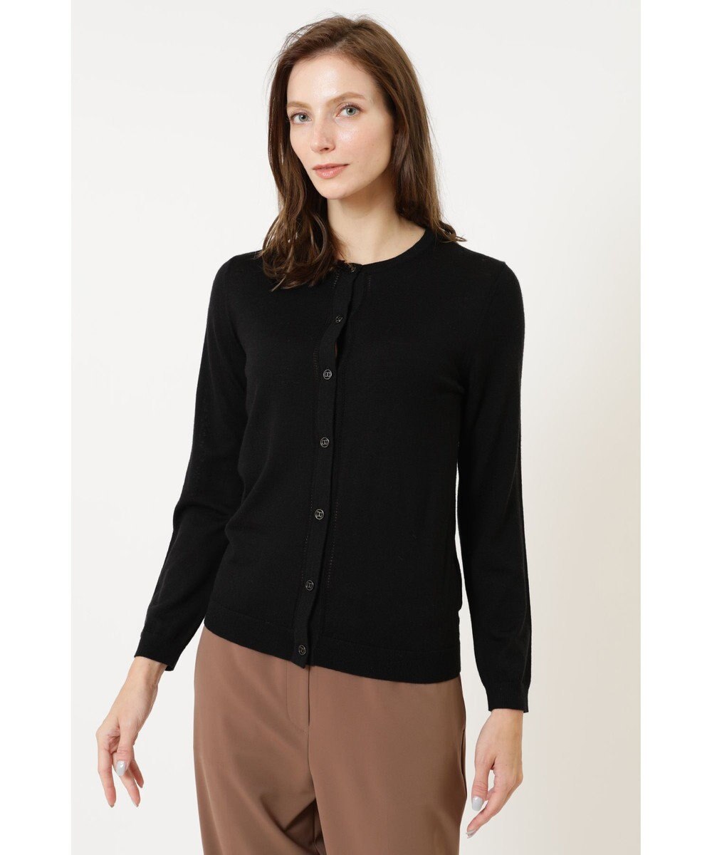 DAKS クルーネックウールニットカーディガン 