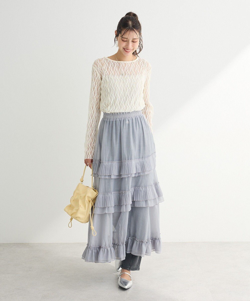 Green Parks パネルラインレースカットプルオーバー 