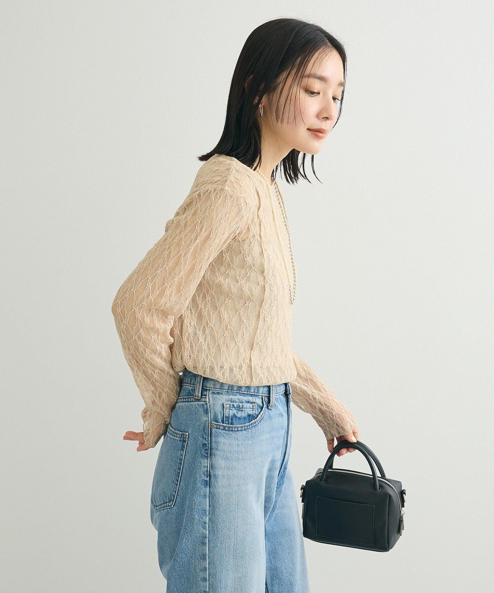 Green Parks パネルラインレースカットプルオーバー 