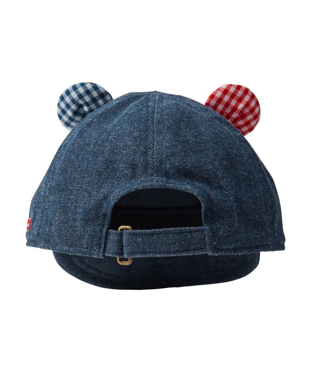 MIKI HOUSE HOT BISCUITS 【44-52cm】 くまのお顔 デニムキャップ 