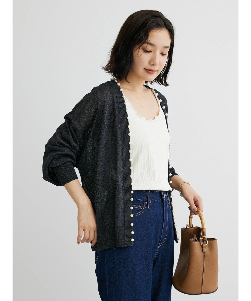 Green Parks ・ＥＬＥＮＣＡＲＥ　ＤＵＥパールツキシアーカーディガン 