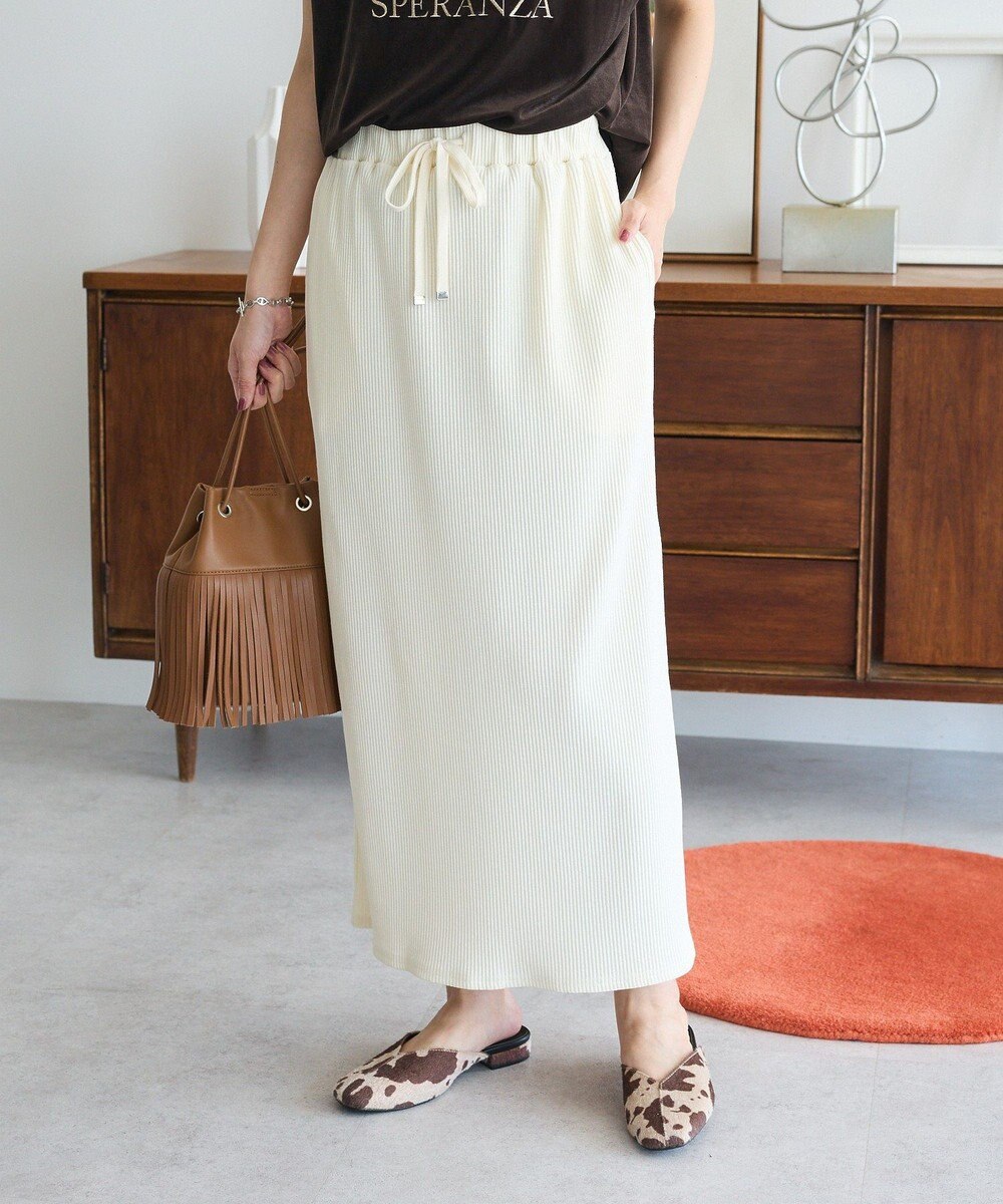 Green Parks 楽ちんＩラインリブスカート 