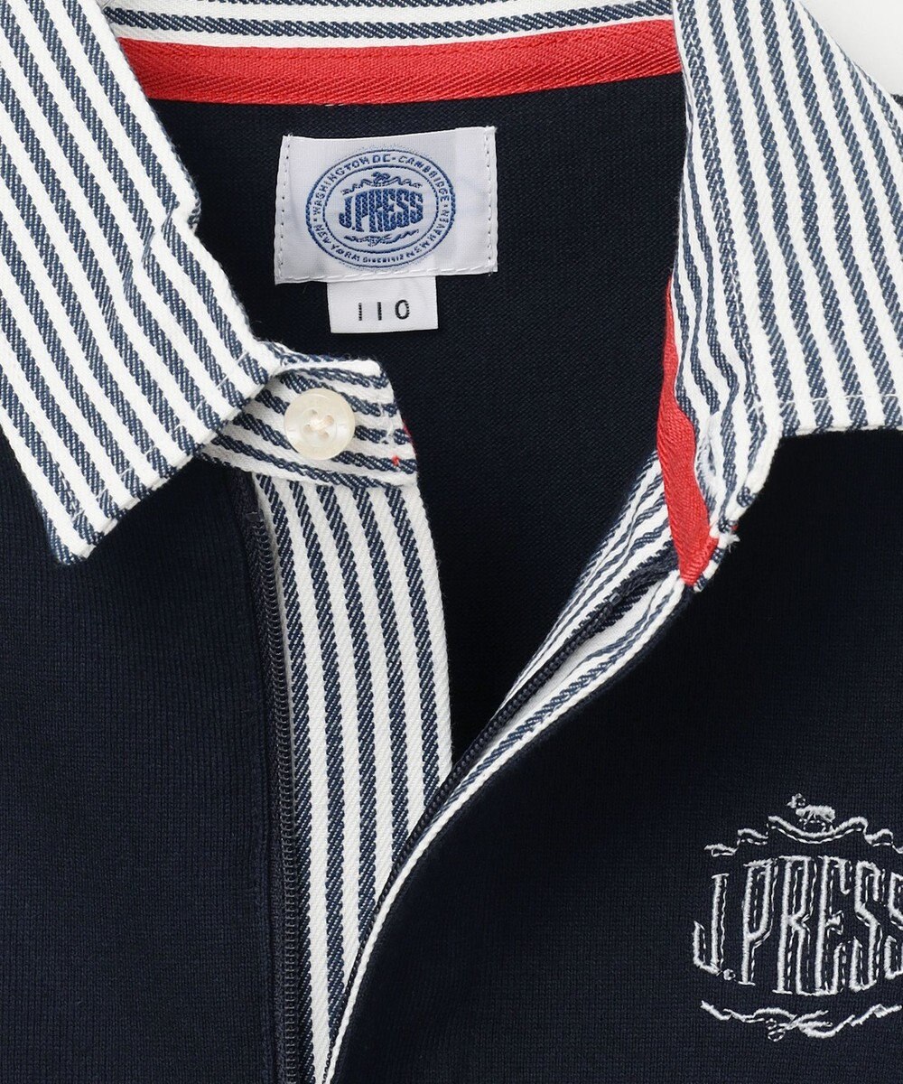 J.PRESS KIDS 【110-130cm】柄襟ラガー 長袖ポロシャツ 