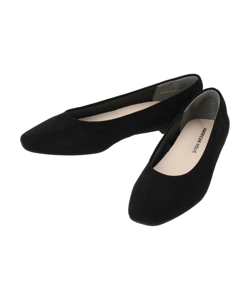 AMERICAN HOLIC 【整履き】スクエアトゥスェードフラットシューズ 