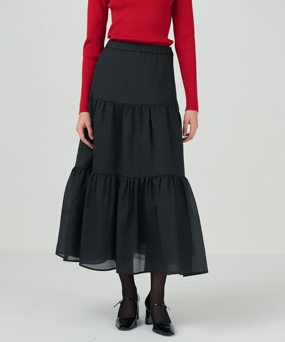 GRACE CONTINENTAL オーガンティアードスカート 