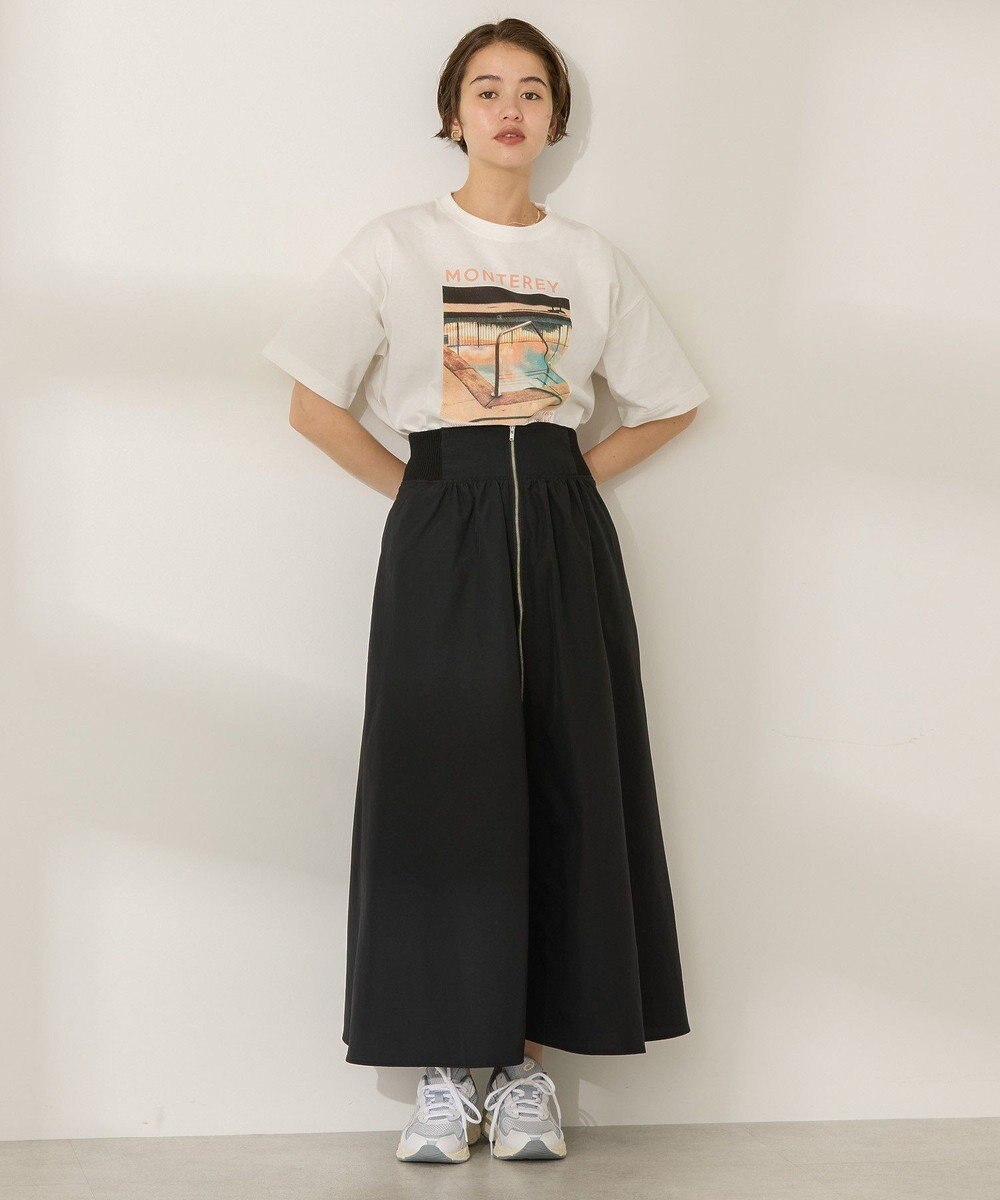 AMERICAN HOLIC 撥水加工 フロントZIPフレアスカート 