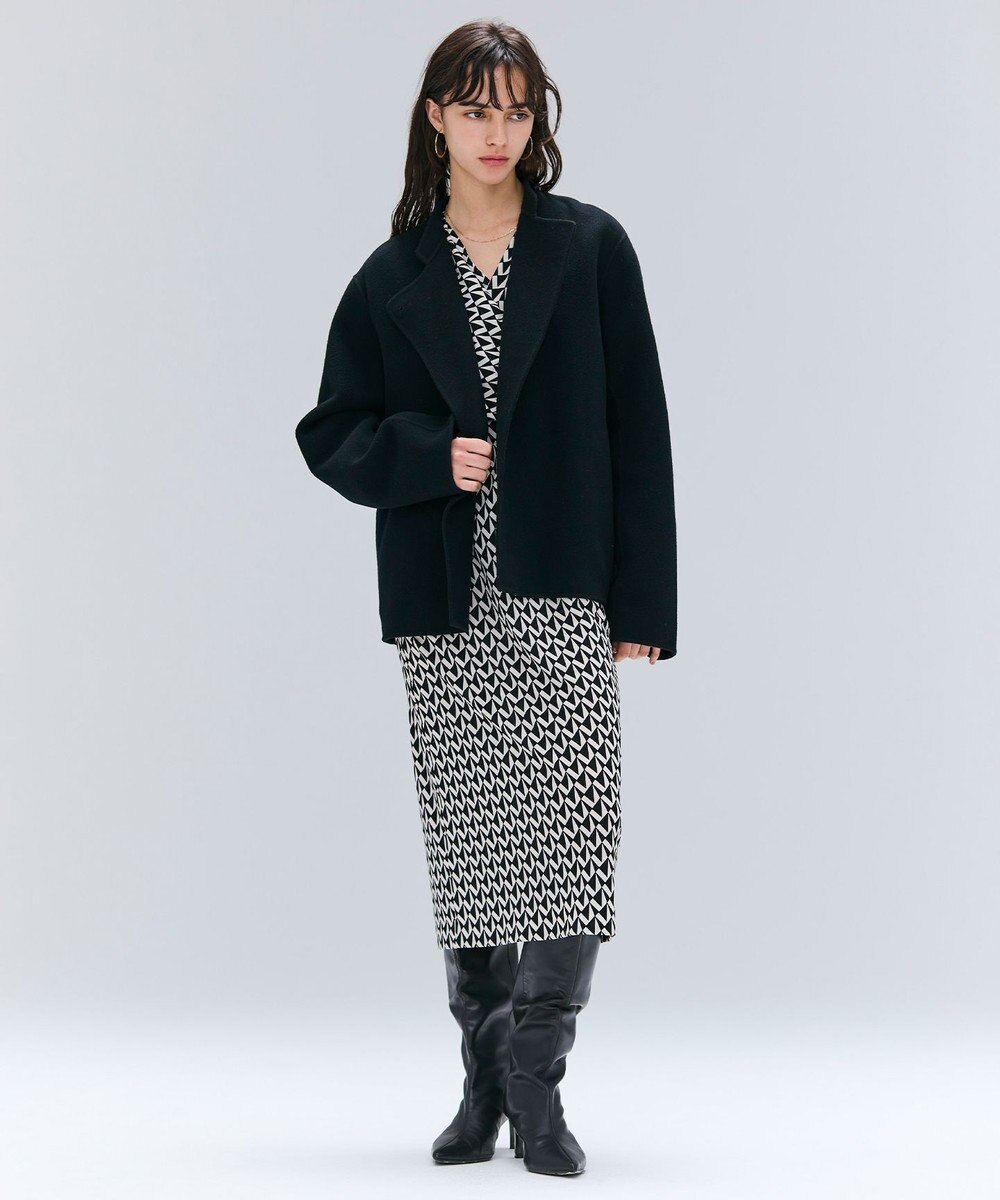 BEIGE， 【洗える】MODESTO / ジャージーストレッチカシュクールドレス 