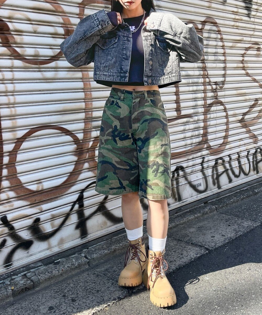 WEGO ヴィンテージウォッシュショートデニムジャケット 