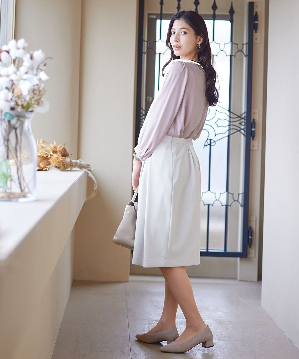 Tiaclasse 【洗える】ピンタックレースブラウス 