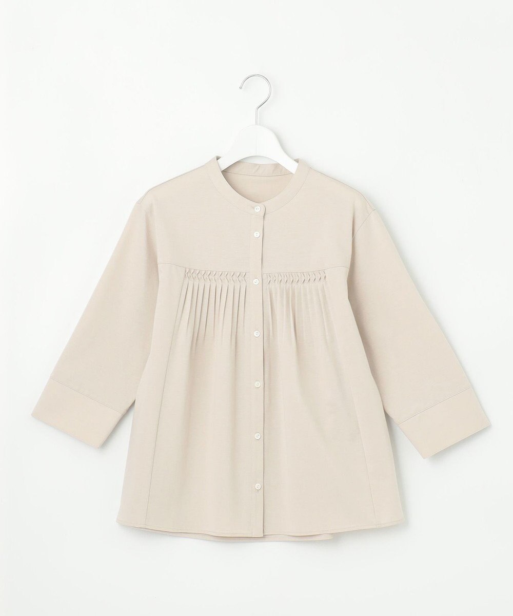 J.PRESS LADIES キャタピラシャツジャージー バンドカラー カットソー 