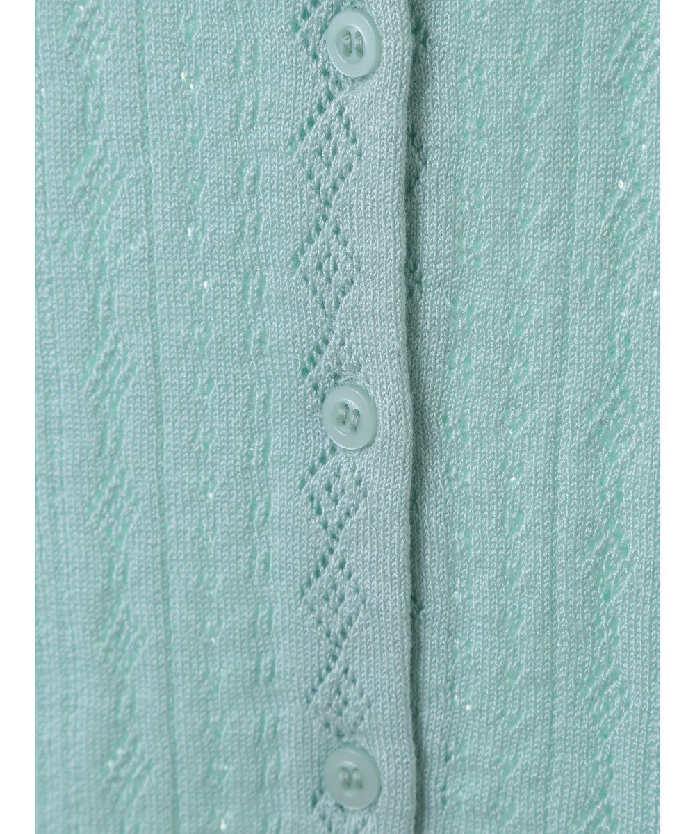 earth music&ecology リボン柄透かし編みニットカーディガン 