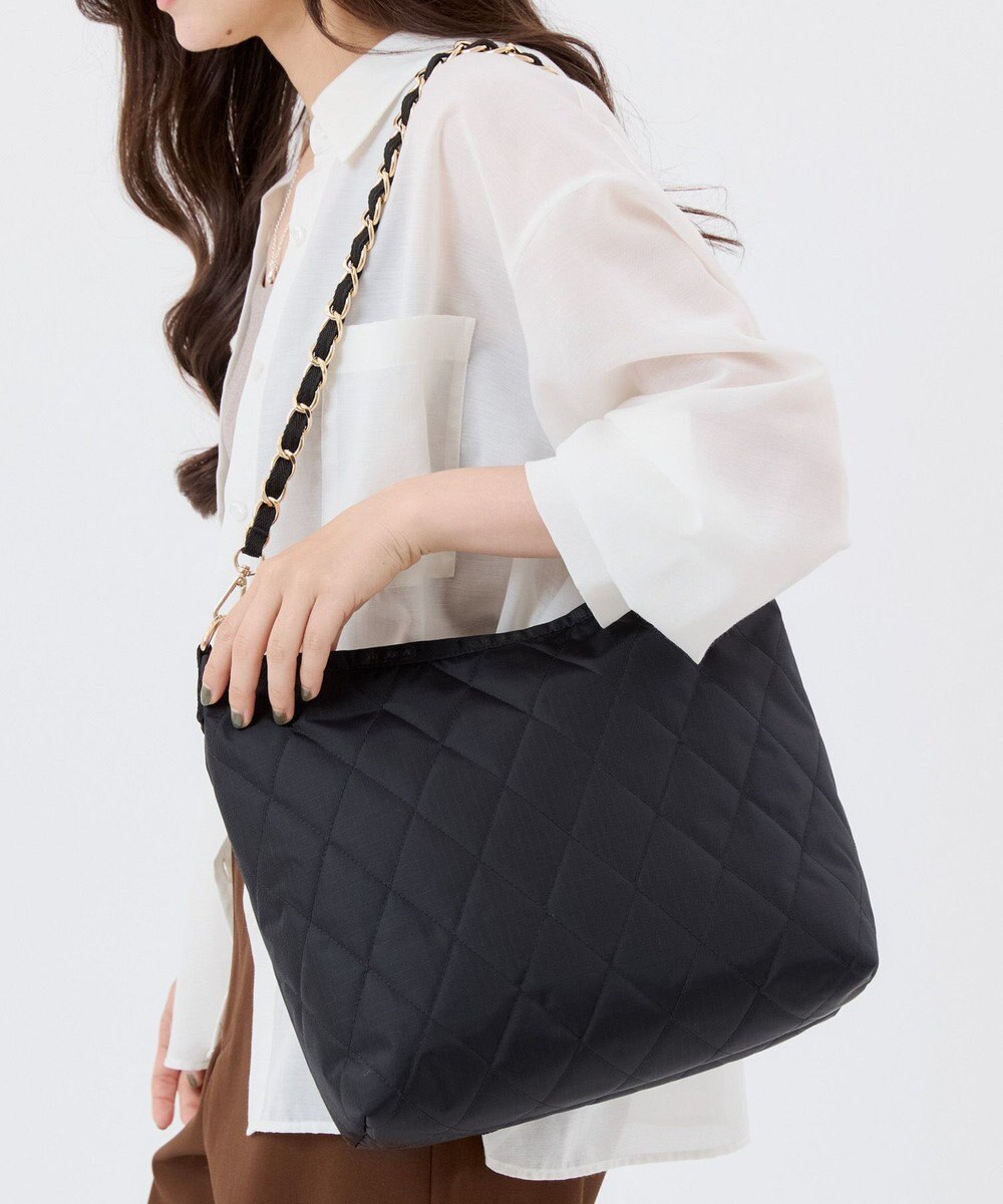LeSportsac CHAIN MED ZIP SHOULDER/ミッドナイトキルトチェーン 