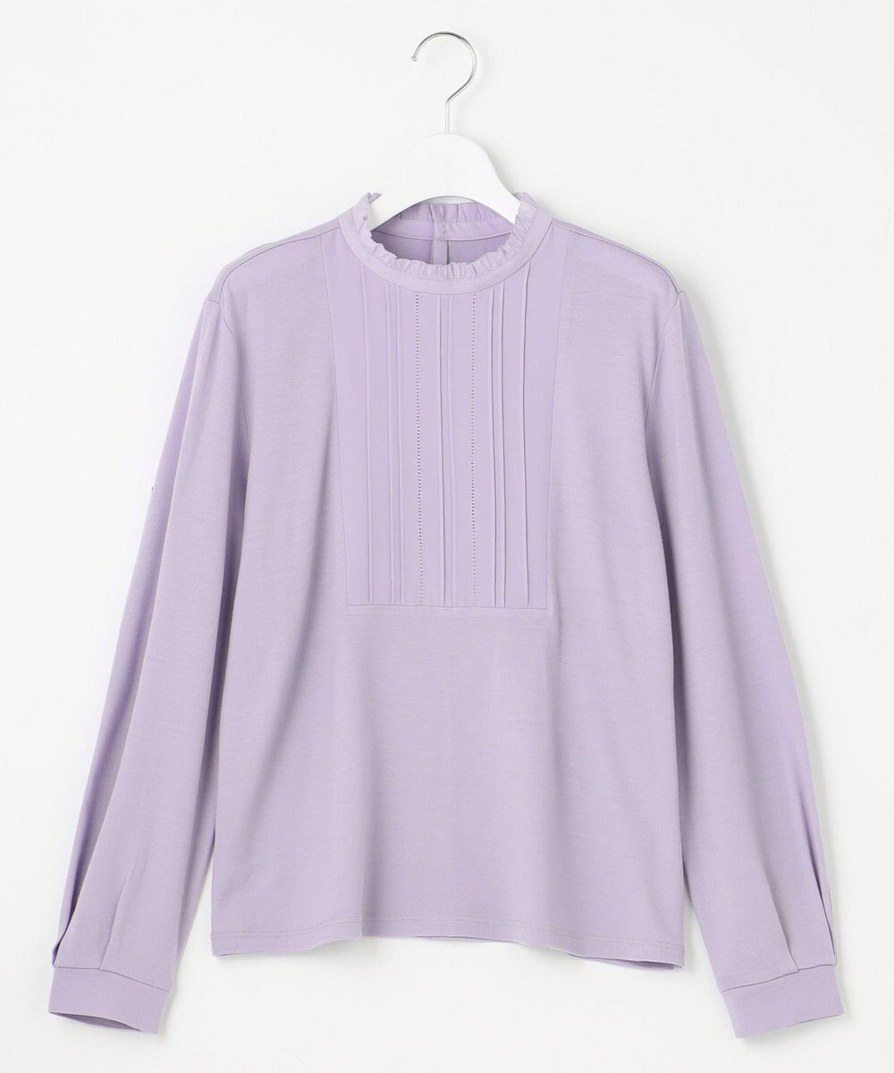 J.PRESS LADIES ウォッシャブルウール フリルネック カットソー 