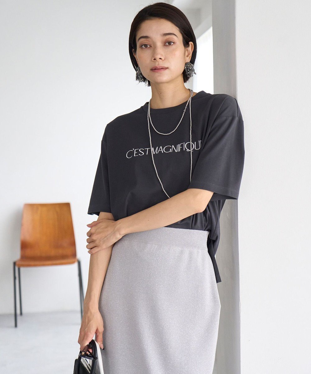 UNFILO BEAUTY FORM ロゴ刺繍 半袖Tシャツ 