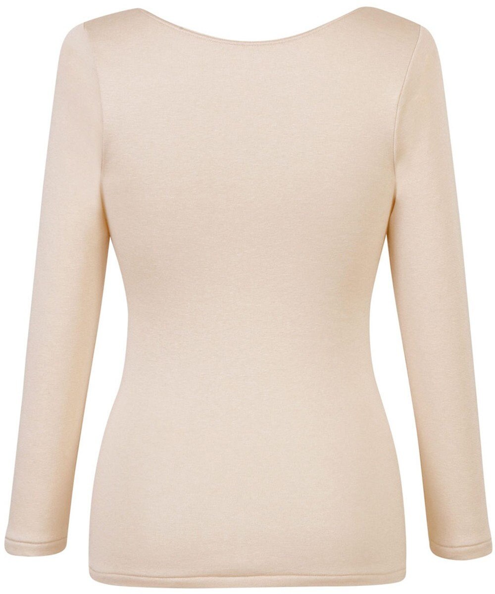 Wing あったかインナー 綿混 裏起毛 よく伸びる素材 【ラクのびサーモ】 8分袖 長袖 秋 冬 EL6813 ウイング／ワコール 