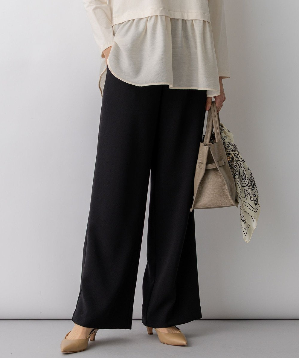 23区 L ストレッチダブルクロス ワイドパンツ 