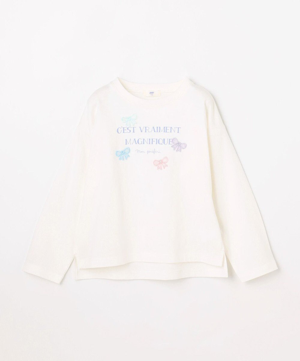 ANY KIDS 【綿100%】ロゴプリント 長袖Tシャツ 