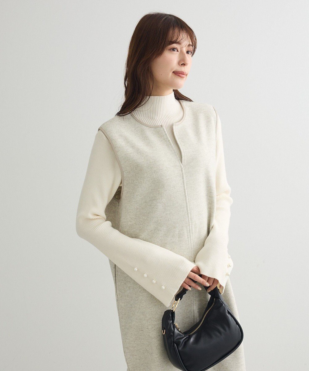 Green Parks 圧縮ポンチ合皮パイピングジャンスカ 