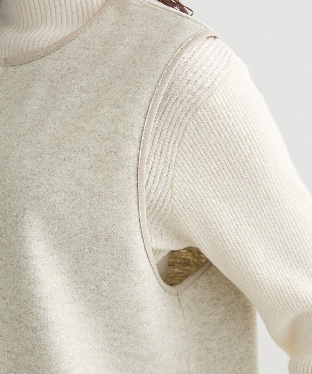 Green Parks 圧縮ポンチ合皮パイピングジャンスカ 