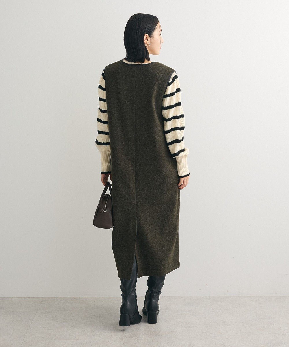 Green Parks 圧縮ポンチ合皮パイピングジャンスカ 