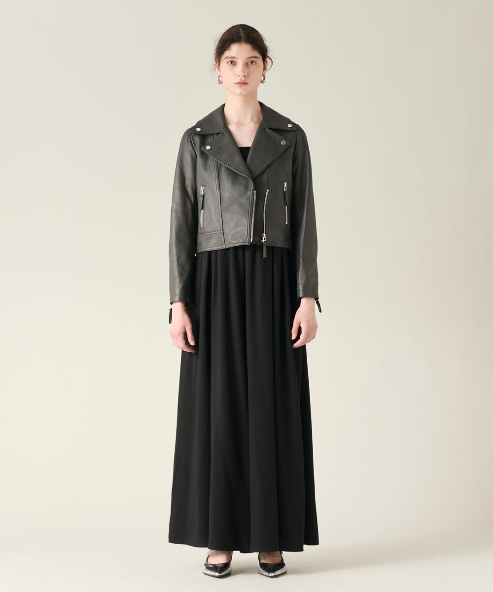 GRACE CONTINENTAL ラムレザーライダースジャケット 