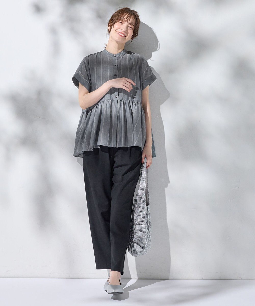 ANY L 半袖ティアードブラウス 