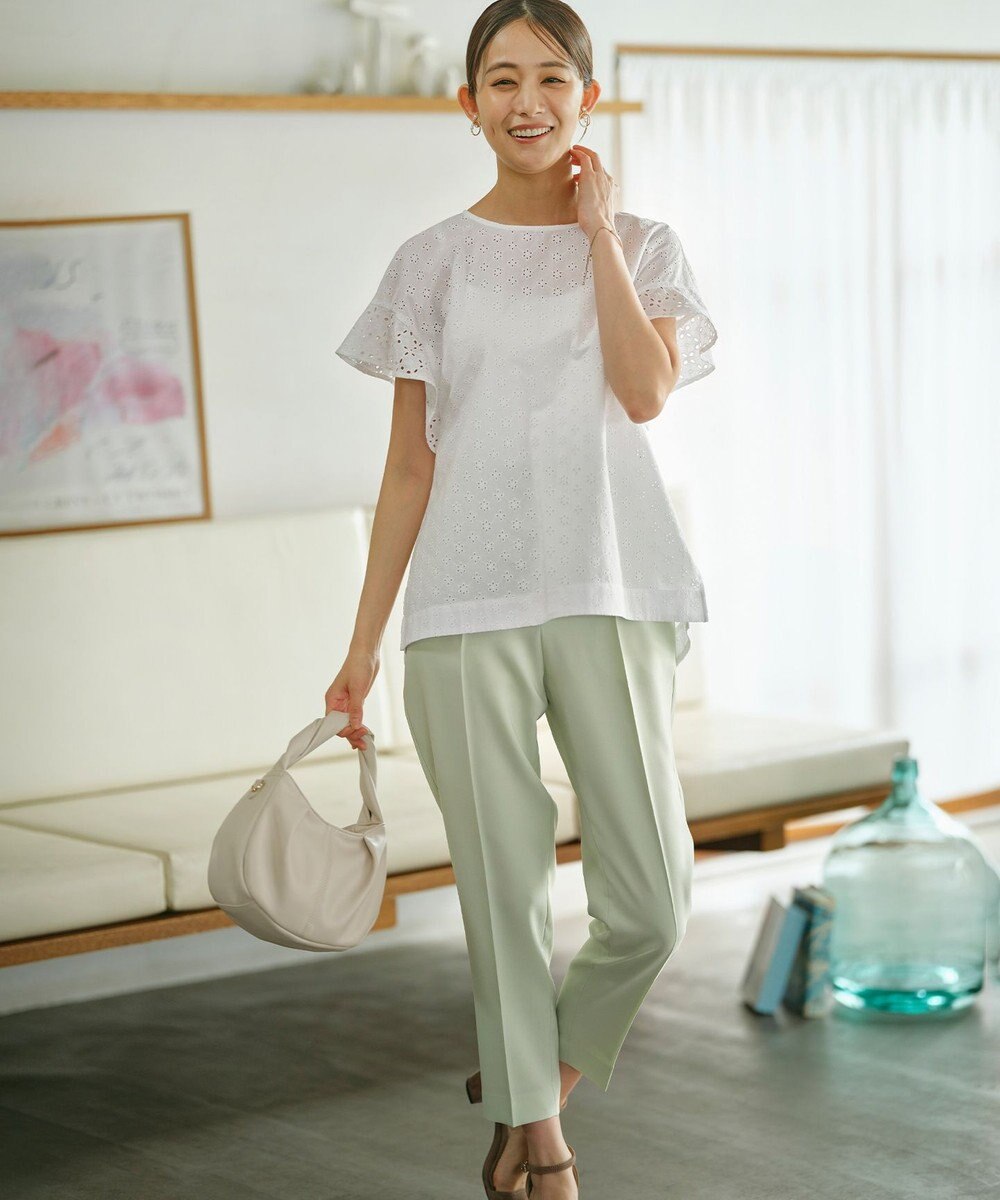 組曲 【洗える】エンブロイダリーレース チュニックブラウス 