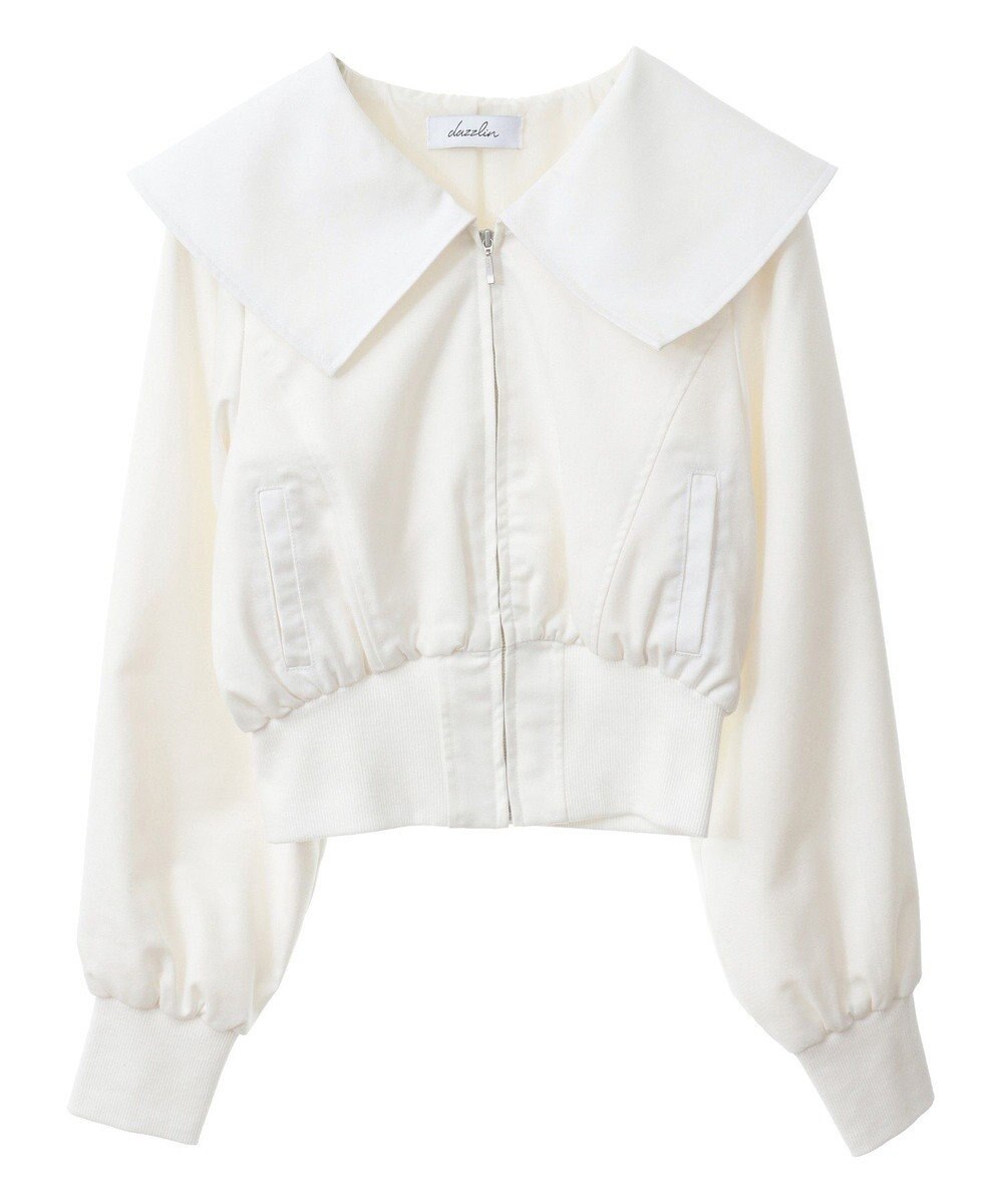 Green Parks ｄａｚｚｌｉｎ　襟付きツイルショートｚｉｐブルゾン 