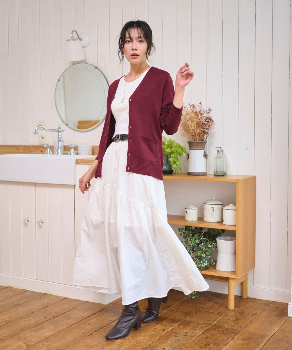 WEGO 【WEB限定/2025年秋冬新作//洗濯OK/毛玉レス/MLXLサイズ展開/オフィス/カジュアル】ベーシックニットカーディガン 