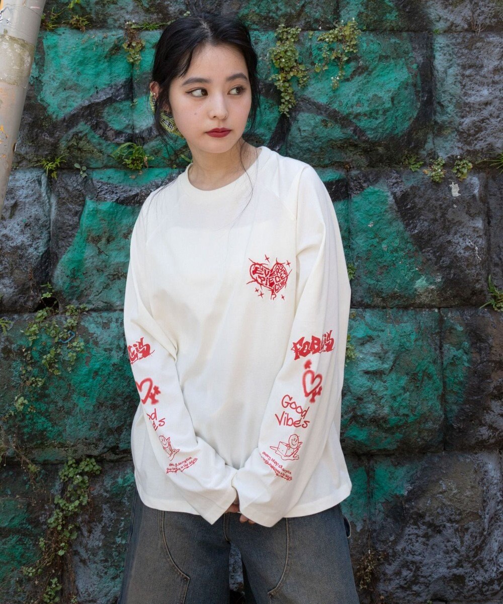 WEGO 【ユニセックス着用ITEM/MLサイズ展開】スリーブロゴグラフィックラグランT（LS） 