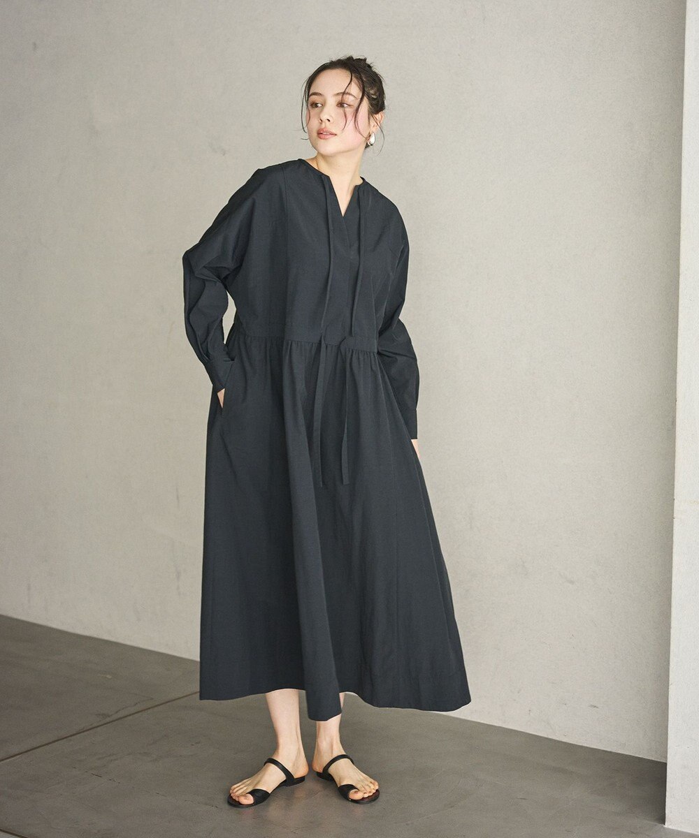 #Newans 【撥水加工/洗濯機可能】ドルマンスリーブドロストワンピース 