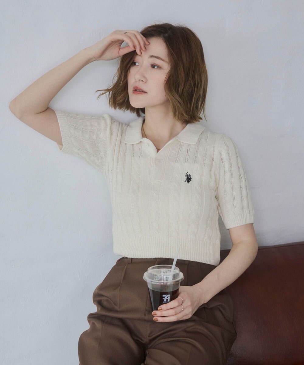 WEGO 別注USPOLO　ケーブルニットポロ 