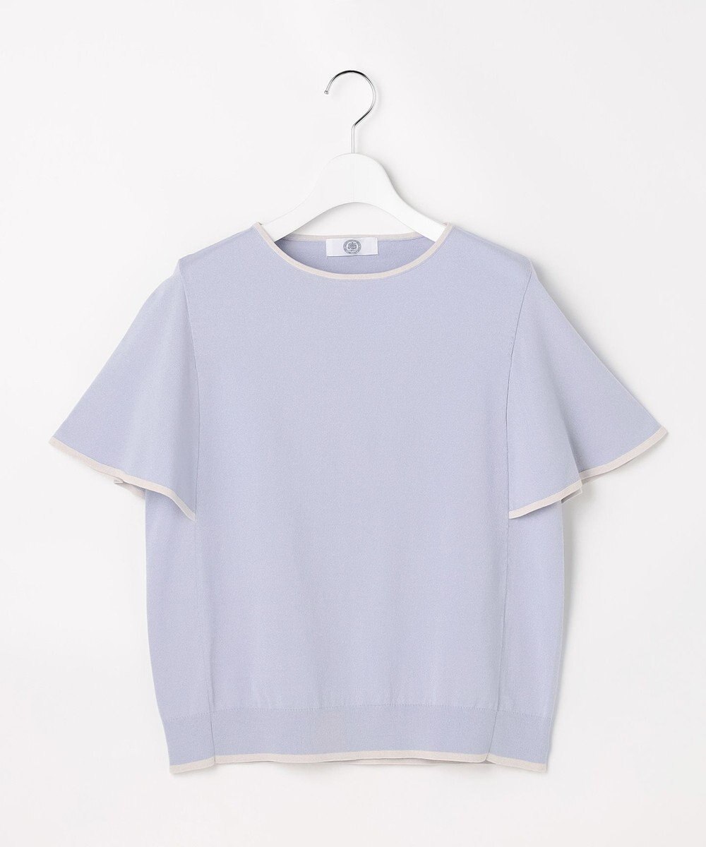 J.PRESS LADIES COOL MINT COTTON POLYESTER フレアスリーブ ニット プルオーバー 