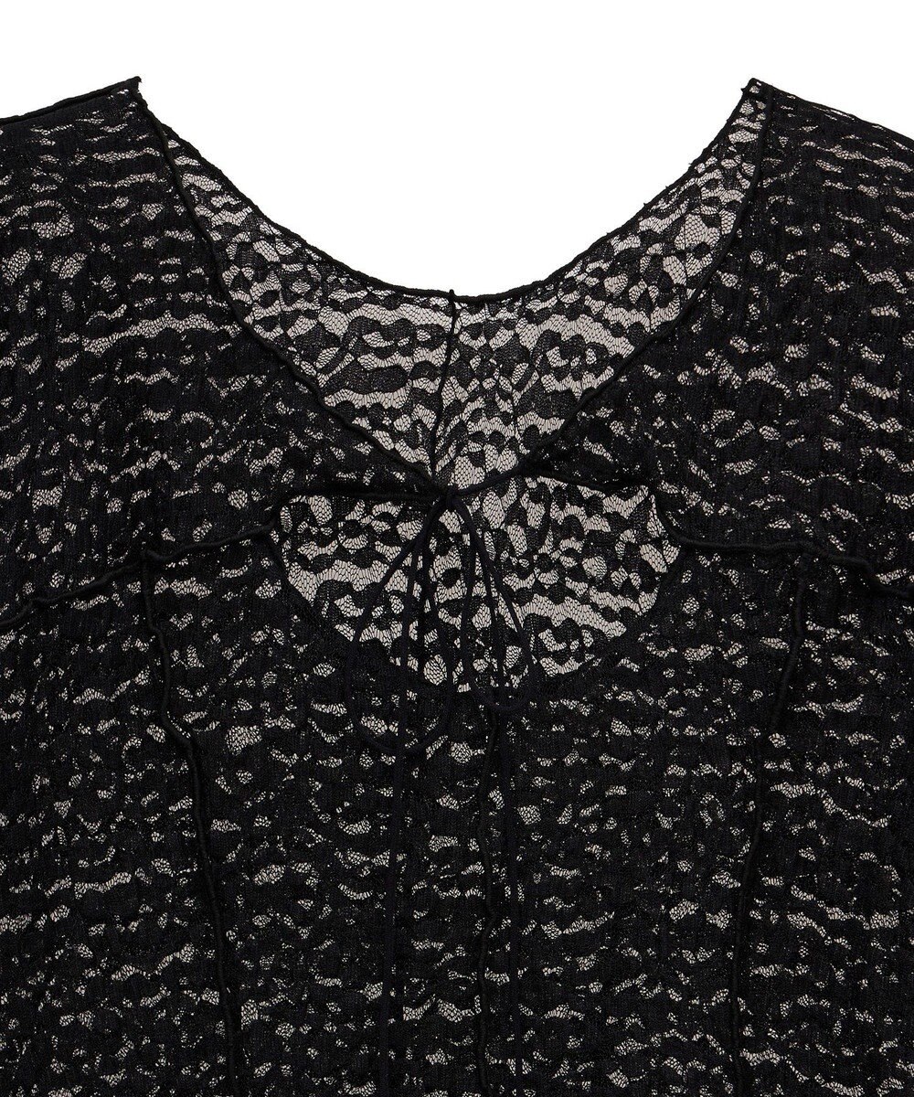 Green Parks カットワークデザインレース半袖トップス 