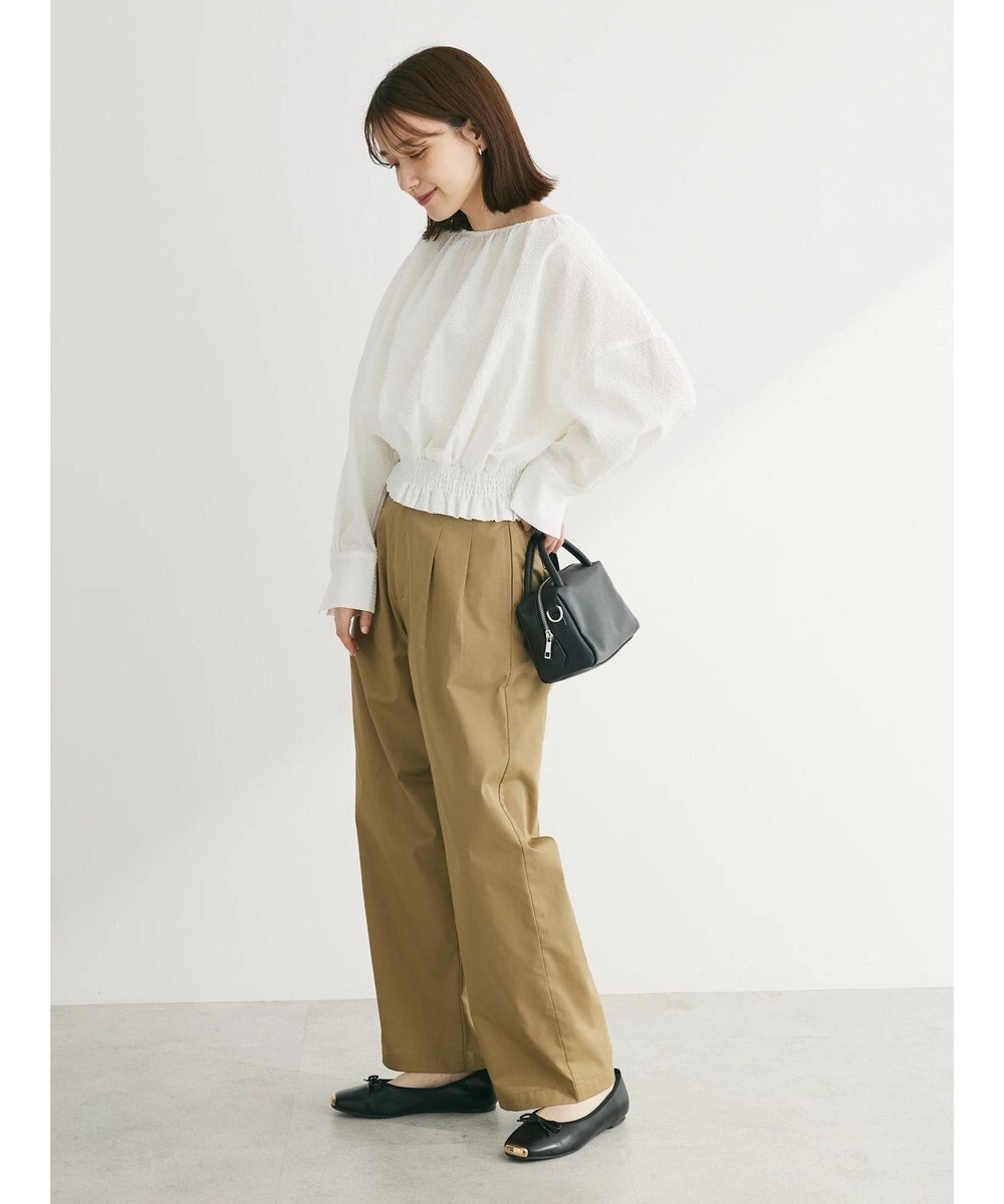 Green Parks 裾シャーリングブラウス 