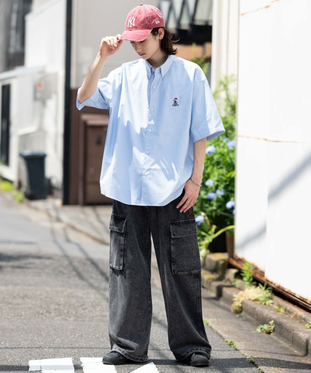 WEGO 【ユニセックス着用ITEM/MLサイズ展開】オックスフォードワンポイントシャツ（SS） 