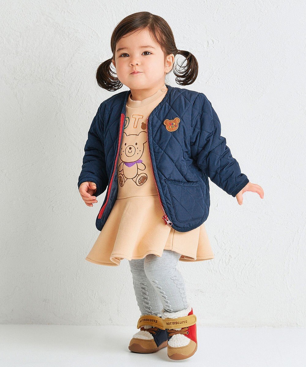 MIKI HOUSE HOT BISCUITS 【80-110cm】【NEW Color Series】裏毛パイル素材 フレアワンピース 