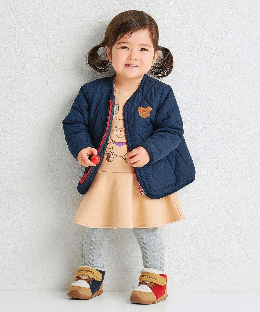 MIKI HOUSE HOT BISCUITS 【80-110cm】【NEW Color Series】裏毛パイル素材 フレアワンピース 