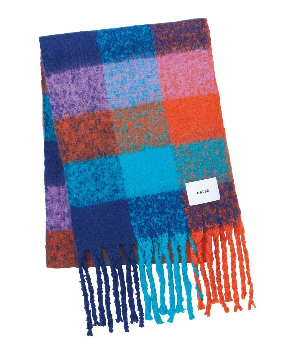 MOONBAT estaa ボリュームマフラー カラーブロック／手洗い可 