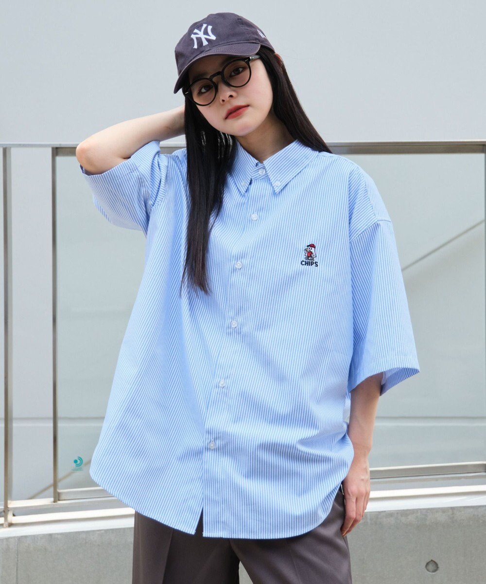 WEGO 【ユニセックス着用ITEM/MLサイズ展開】オックスフォードワンポイントシャツ（SS） 