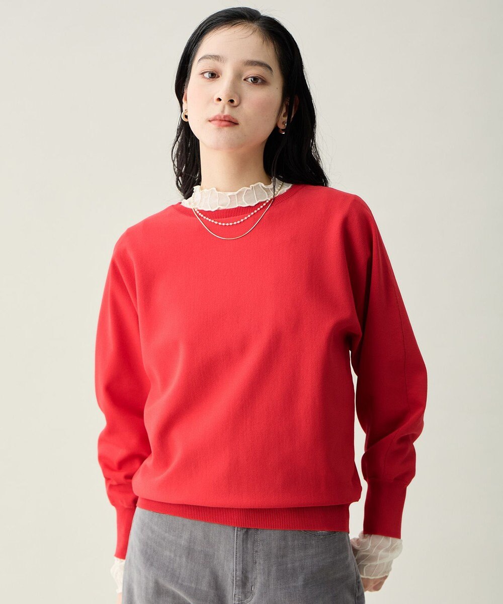 ANY スプリングカラーニットドルマンプルオーバー 